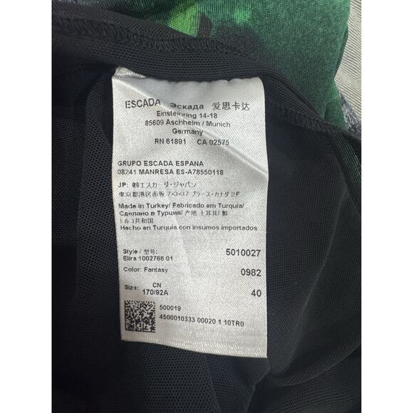 Green Abstract Print Sleeveless Dress Draped Cowl Neck Stylish - Picture 5 of 6